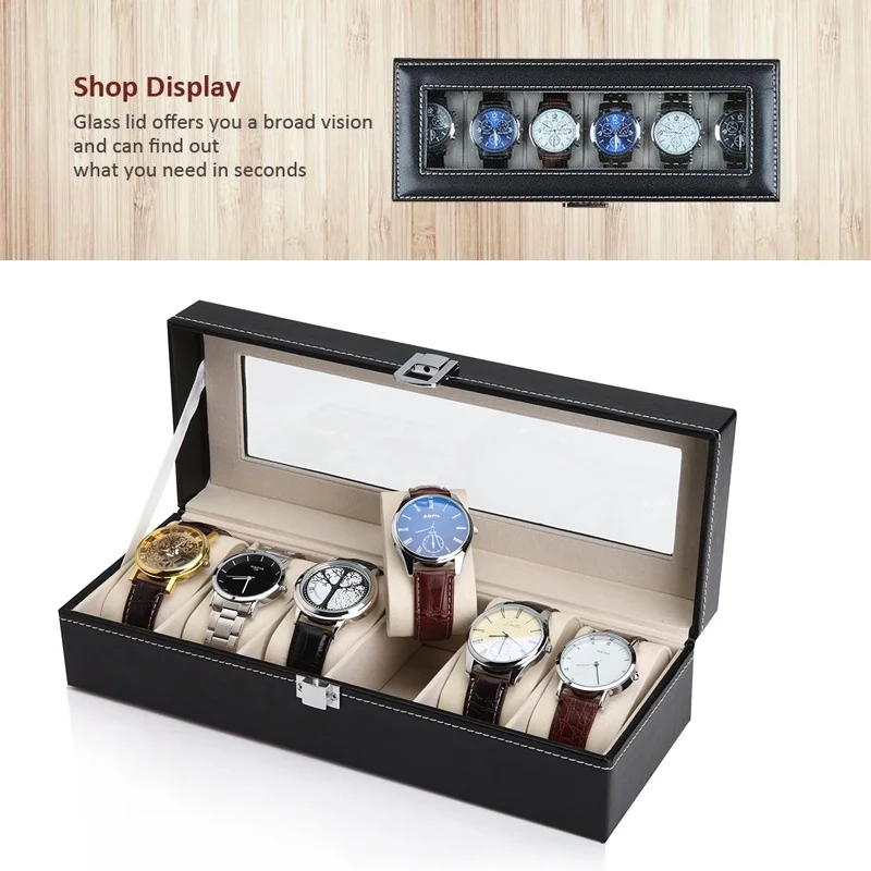 6/10/12 слотов для карт из искусственной кожи коробка часов чехол профессиональный