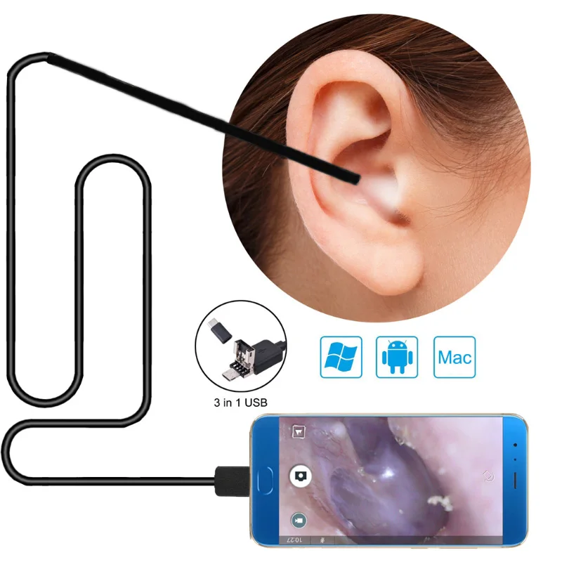 

New Multifunctional USB Ear Cleaning Tool HD Visual Ear Spoon Earpick with Mini Camera Pen Ear Care In-ear Cleaning Endoscope