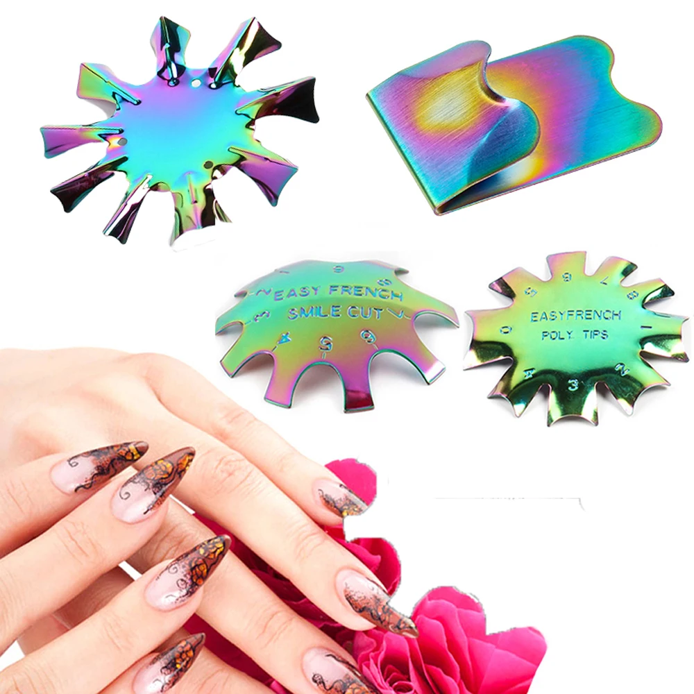 Пластина для стрижки ногтей из нержавеющей стали триммер нейл арта французского