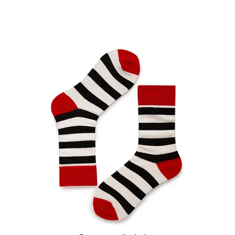Women Men Solid Striped Cotton Sport Socks Ankle Sock Unisex Ivory Base Black Stripes Short Winter Socks 5 pairs/ lot AL189SC