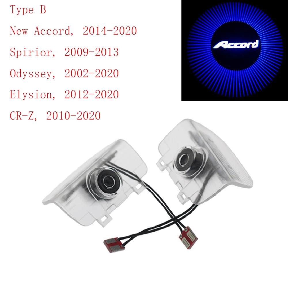 2pcs Car Door Light Accord Emblem For Honda Odyssey CR-Z Spirior Elysion Crosstour Style Insignia | Автомобили и мотоциклы
