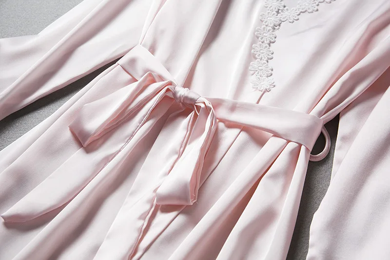 

2PCS Pajamas Set Robe Navy Blue Women V-Neck Sleepshirts Sexy Nightgown Lace Nightwear Gown Nightsuits Strap Pyjama Homewear