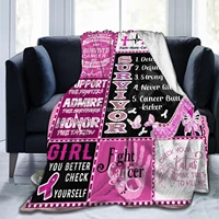 breast cancer pink ribbon soft throw blanket for women men kid lightweight fleece blanket for couch sofa