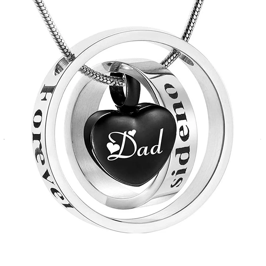 

Dad Mom Grandma Grandpa Forever in My Heart Locket Cremation Memorial Ashes Urn Keepsake Pendant Necklace Jewelry