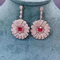 funmode fashion design flower shape pendant earrings for women modern womens earrings accessories wholesale fe334