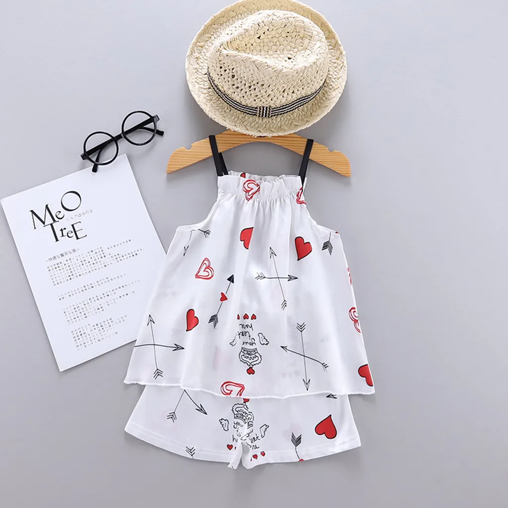 Одежда для маленьких девочек топы на подтяжках с леопардовым принтом + шорты