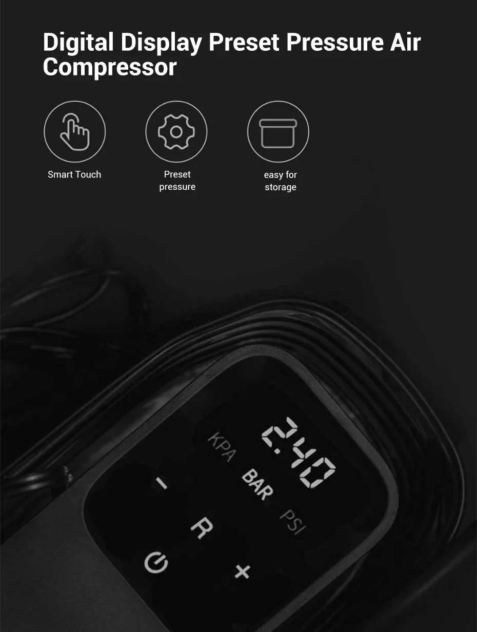 Xiaomi Mijia 100Psi воздушный компрессор DC12V автомобильный воздушный насос мини компрессор для шин автомобильный насос для шин для автомобиля грузовика внедорожника