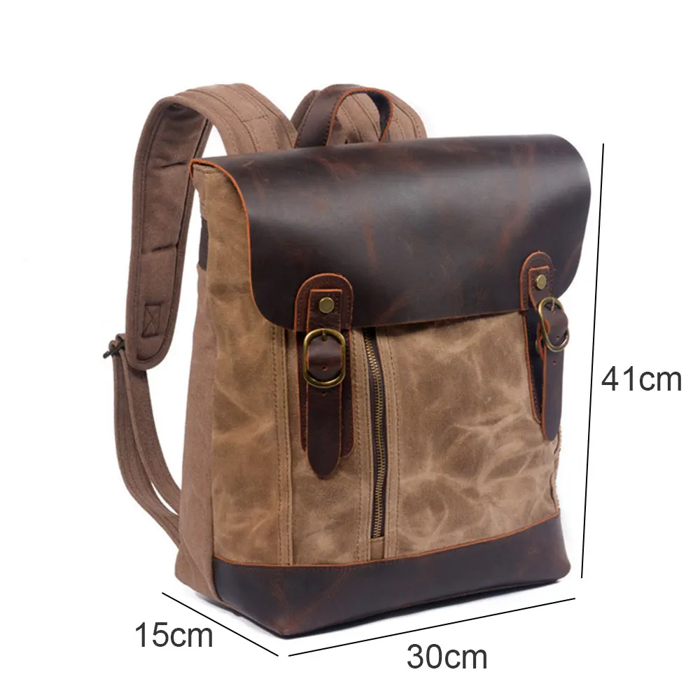 Винтажные дорожные мужские большие сумки из натуральной кожи рюкзак холщовая