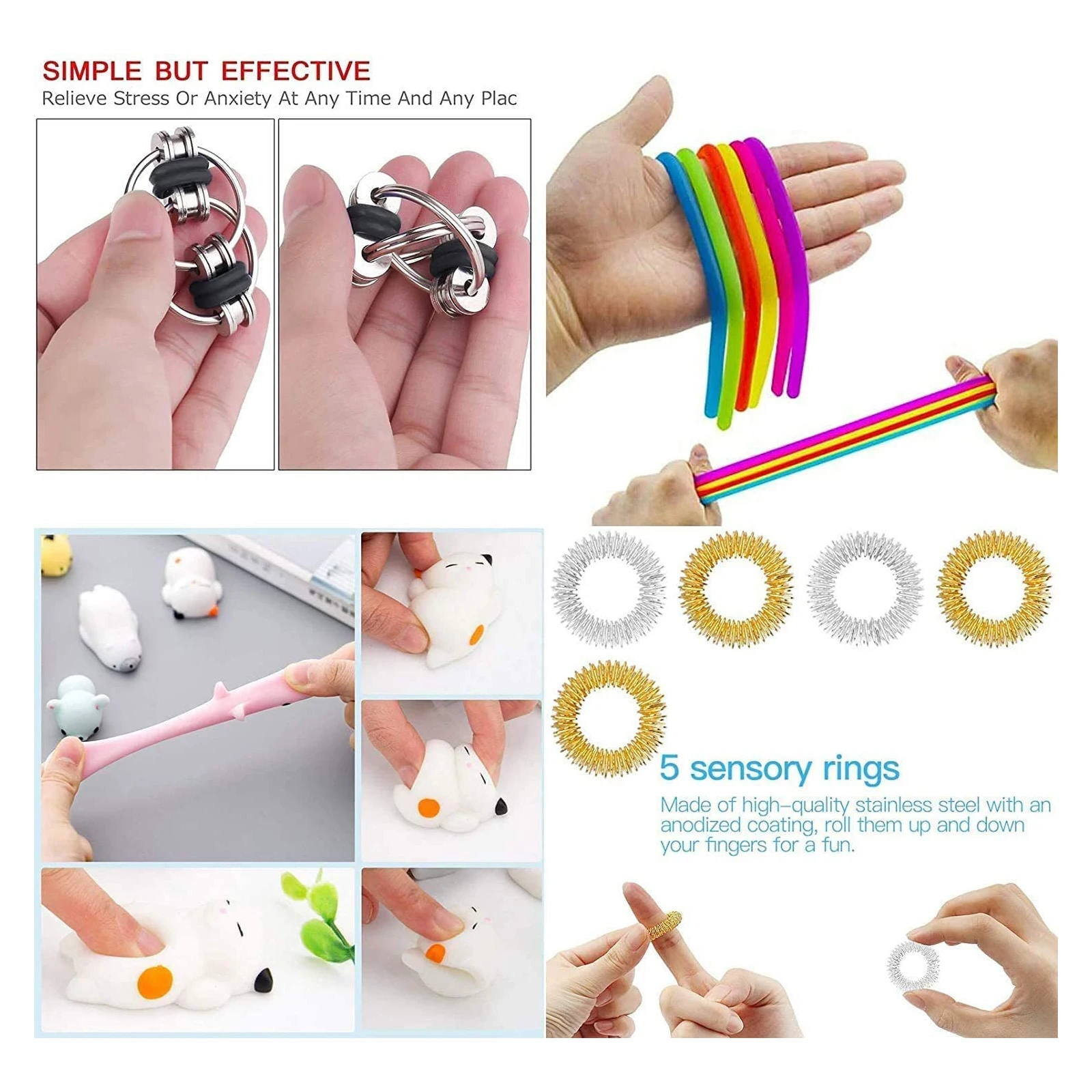 Набор игрушек антистрессовых Pop сенсорных 19/26 шт. набор ручных с мраморной сеткой