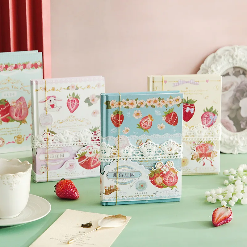 

Яркий милый блокнот в виде клубники, цветочный дневник в твердом переплете, планер, журнал, ежедневник, блокнот 196P