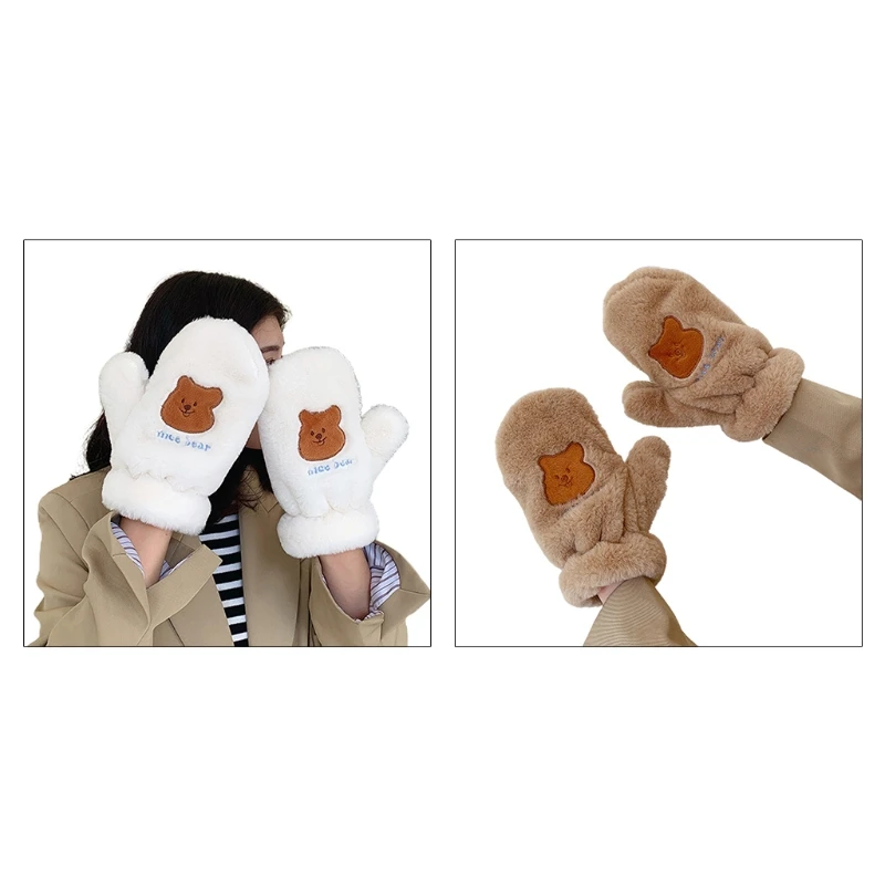 

Lovely Bear Gloves Cartoon Animal Gloves Winter Warm Full Finger Mittens