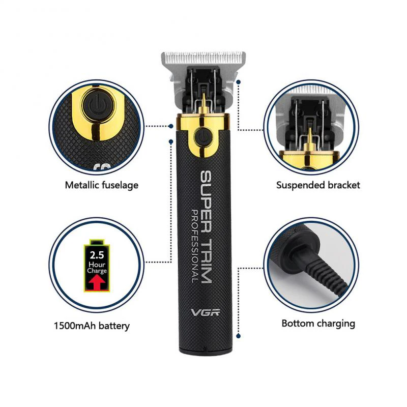 Машинка для стрижки волос VGR аккумуляторная USB 0 мм | Бытовая техника