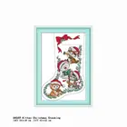 Наборы для вышивки крестиком, вышивка, вышивка, ткань, котенок, Рождественские узоры для носков, 11CT 14CT штампованный Hjome Декор