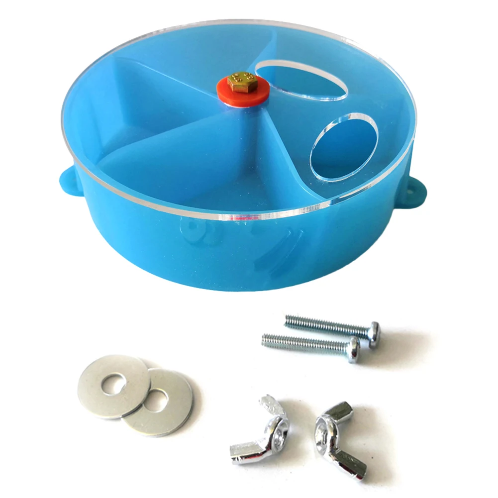 5 Grid Funny Pet Bird Feeder Toy Hanging Foraging Rotating Food Cage Bowl