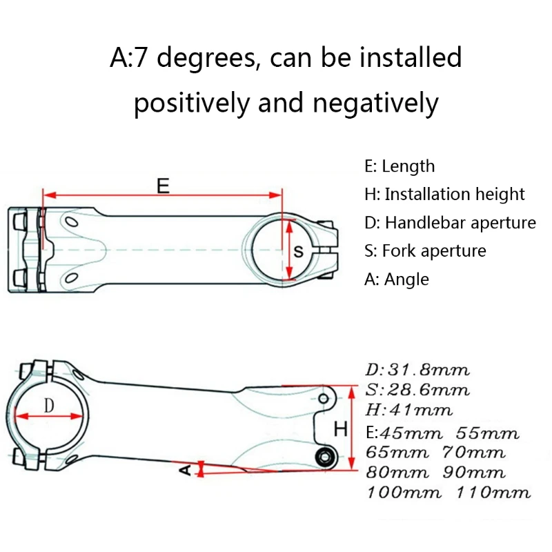 

Ultralight Bicycle Stem 31.8mm Handlebar Stem 28.6mm 7 Degree Modification Tool