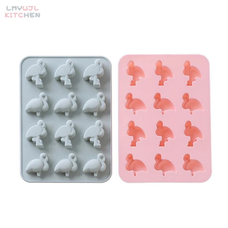 

12 Hole Flamingo Silicone Mold Food Grade Silicone Chocolate Candy Pudding Jelly Mold DIY Baking Cake Decoration Accessories