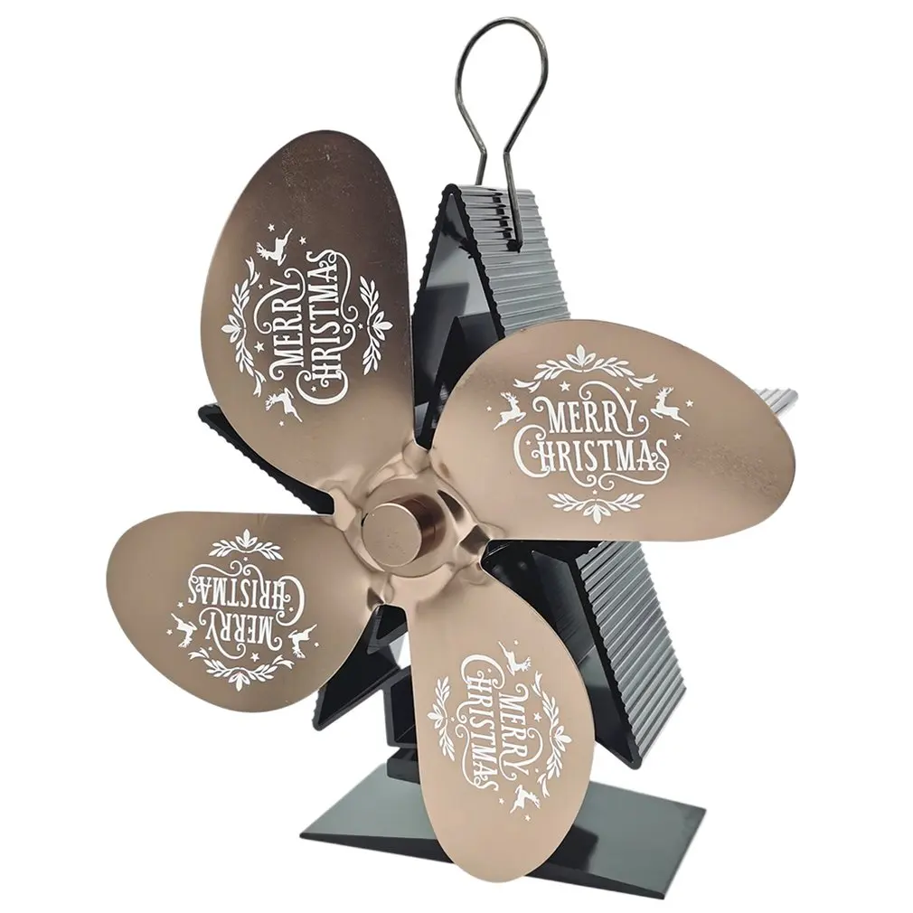 

Вентилятор для камина, черный с 4 лопастями, экологически чистый и тихий домашний вентилятор для эффективного распределения тепла