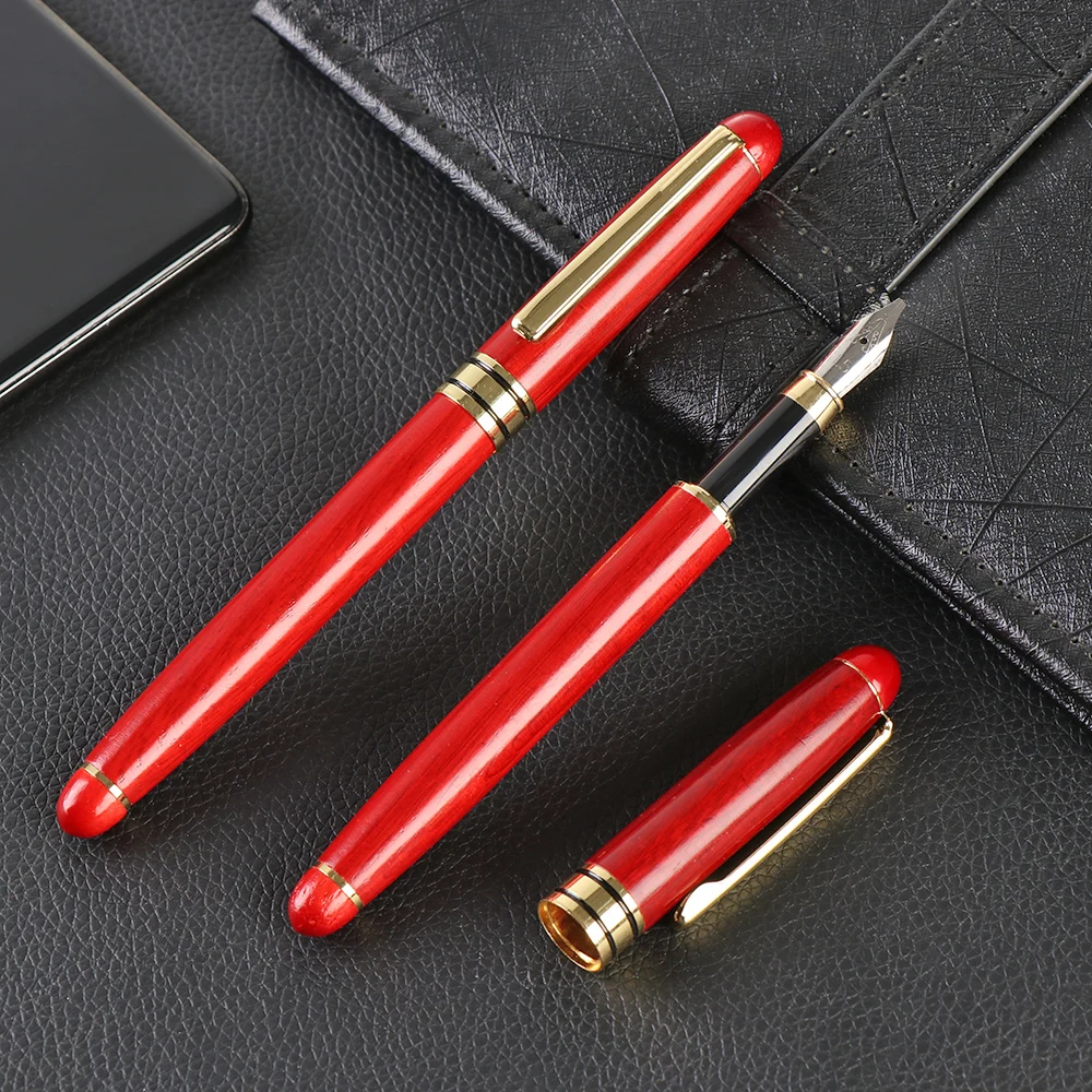 1 шт. Деревянные гладкие перьевые ручки металлическая ручка с зажимом для