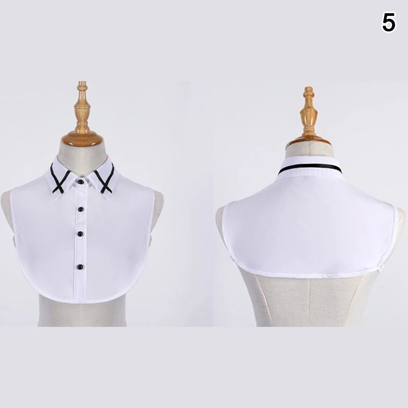 

Stylish Detachable Half Shirt Half Blouse with Floral Lace Fake Collar Elegant for Women MAEA99