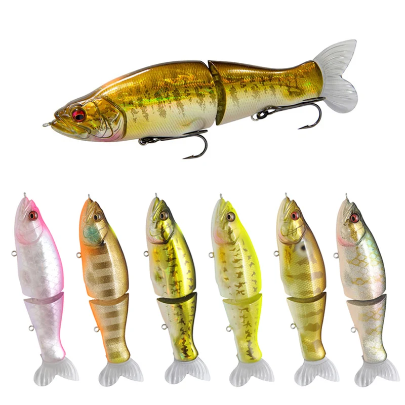 

Slow Sink Float Top Fishing Lures 135mm 28G Jointed Minnow Wobblers Abs Body with Soft Tail Swimbaits Lure for Pike and Bass