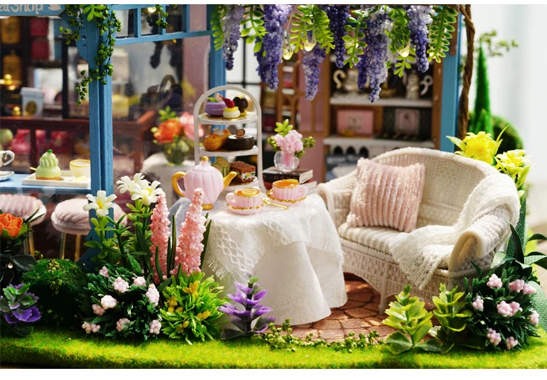 CUTEBEE кукольный дом Миниатюрный DIY кукольный домик с деревянная мебель для дома игрушки для детей подарок на день рождения A066
