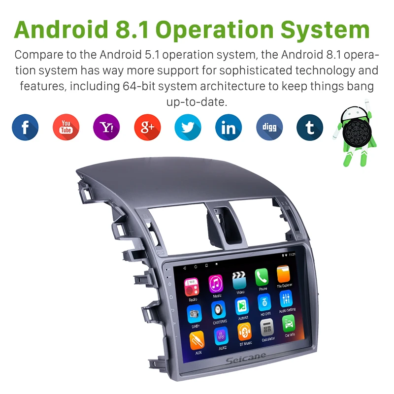 Seicane 2Din Android 9 0 дюймов автомобильное радио GPS Автомобильный мультимедийный плеер