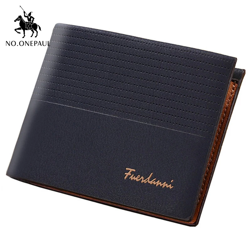 Мужской кожаный короткий кошелек NO.ONEPAUL мужской в деловом ретро стиле с