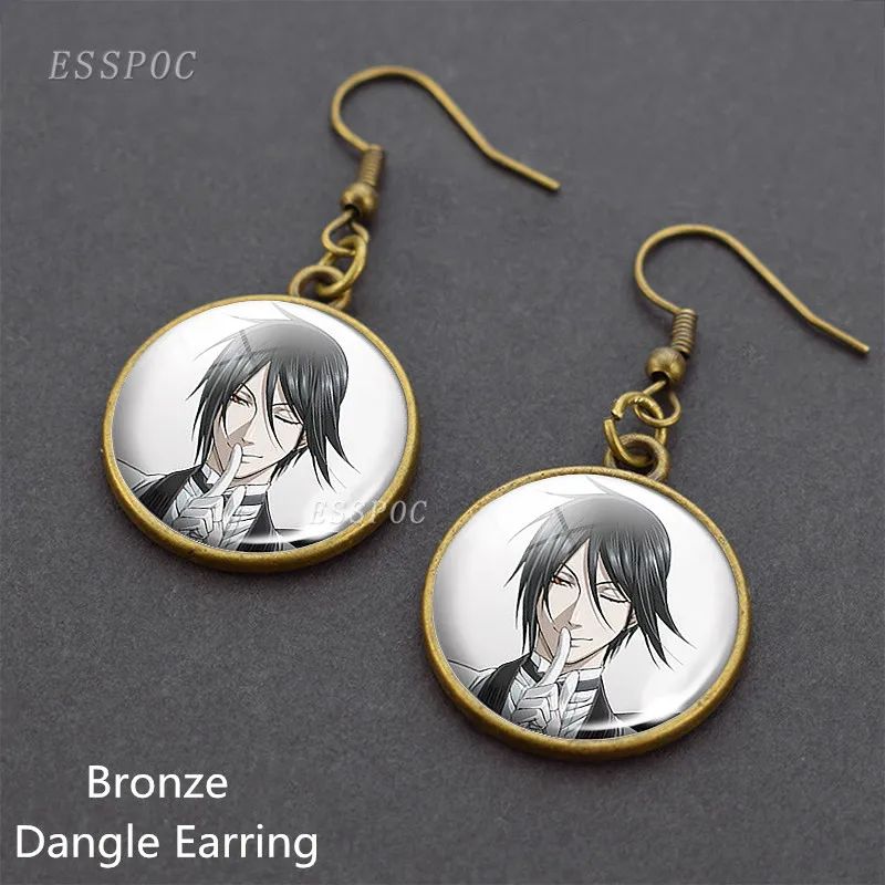 Аниме Черный дворецкий Броши Бронзовый значок Kuroshitsuji Ciel Phantomhive Себастиан Грелл Madame Red косплей подарок - Окраска металла: 1