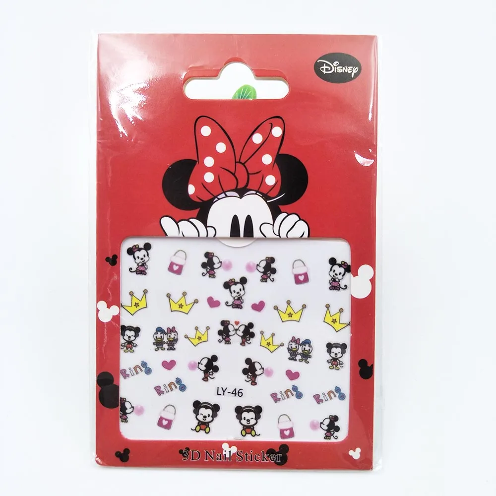 Nail stickers 6pcs Минни Маус День рождения украшения набор розовый красный для маленьких девочек Детские принадлежности торт тарелки воздушные шары Тема аксессуары скатерть - Цвет: Nail stickers 6pcs