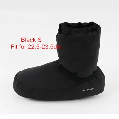 Black S size Женские теплые ботинки для балета; цвет черный, фиолетовый, серый; теплые ботинки для танцев; Длина стопы 23-26,5 см; теплые ботиночки - Цвет: Black S size