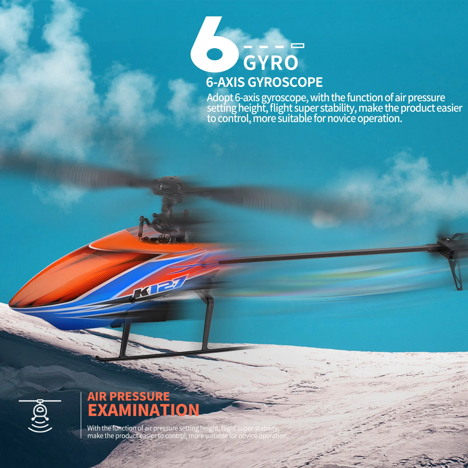 WLtoys XKS K127 RC вертолет 4CH RTF 6-осевой гироскоп с одним лезвием для дистанционно