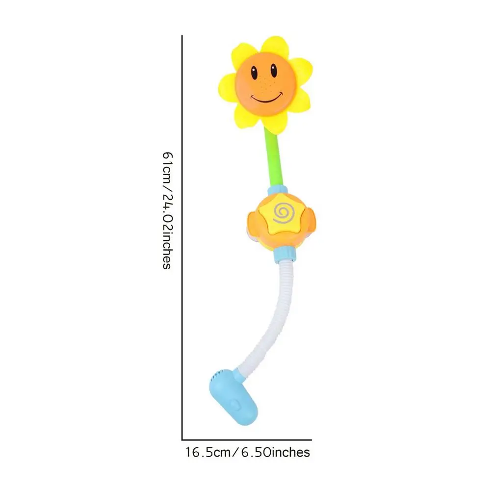 

2021 Kids Bath Toys Electric Colorful Sunflower Water Spray Circulation Pump Shower Head Shower Bathroom Children's Toy For Baby