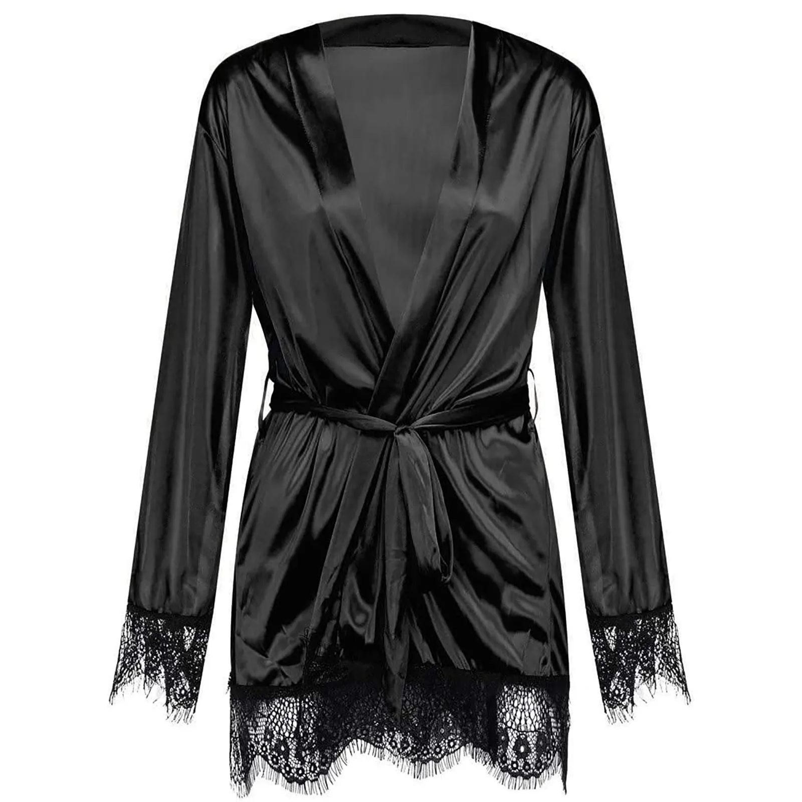 

Sexy Lingerie nightwear 2021top Women Silk Lace Robe Dress Babydoll Sleepwear Nightdress Pajamas Set sleepwear #11