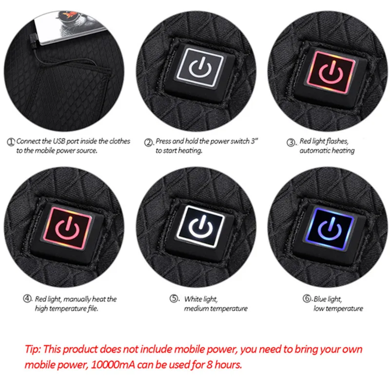 Мужская и женская уличная инфракрасная нагревательная жилетка зимняя гибкая USB