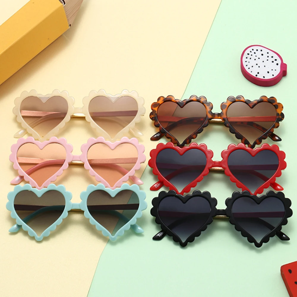

Baby Heart Kids Sunglasses Fashion New Love Plastic Pink Sun Glasses Girls Boys Uv400 Sunglasses