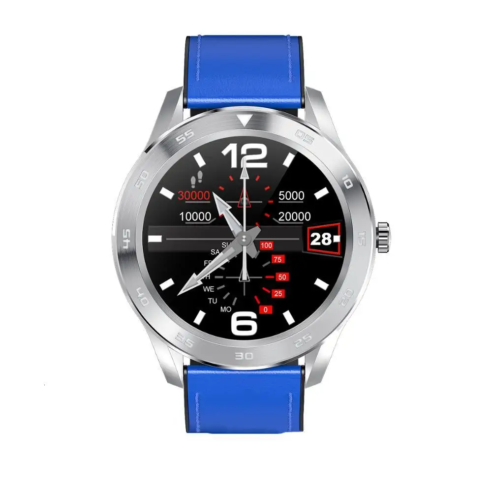 TU98 Blue leather ECG+PPG смарт часы Более точные умные часы с полным сенсорным экраном Многоязычные умные часы Мужчины Женщины Фитнес браслет Фитнес трекер Монитор артериального давления Плавание и звонки через Bluetooth - Цвет: TU98 Blue leather