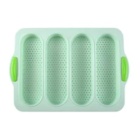 4 grids food grade baguettes baking tray silicone anti scalding bread baking mold non stick perforated baking pan bread oven