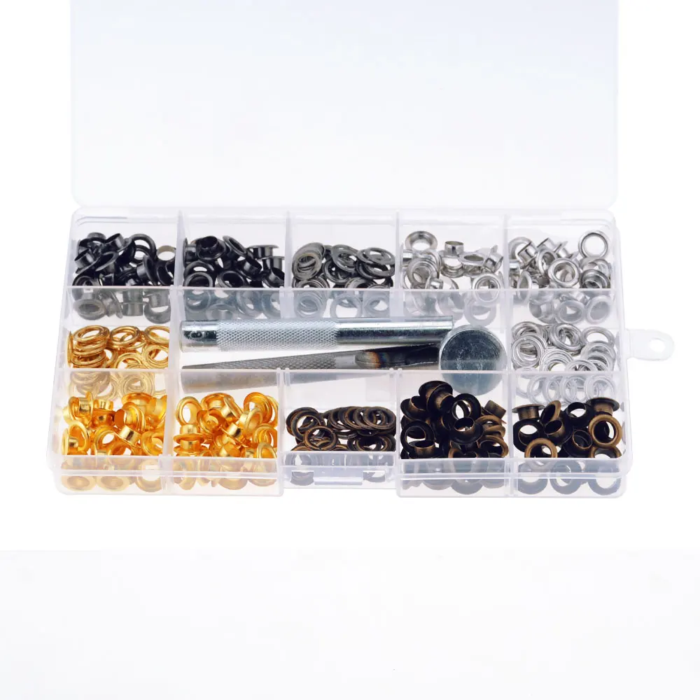 200 наборов внутреннего диаметра 6 мм Металлический Воздушный глаз + инструмент