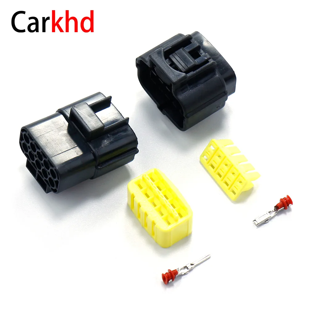 

1 Kit 1.8mm AMP Tyco 10Pin Waterproof Plug Electrical Wire Connector Sets With Male And Female Crimp Terminal And Rubber Seals