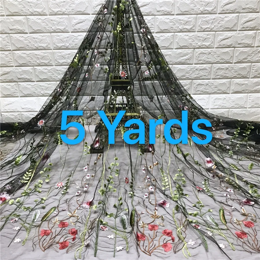 Французская кружевная ткань высокое качество тюль сетчатая 5 ярдов вышивка в