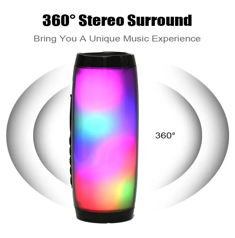 Портативный Bluetooth динамик светодиодный беспроводной динамик s 10 Вт 3D стерео музыка объемный сабвуфер Поддержка FM TF карта внешний динамик