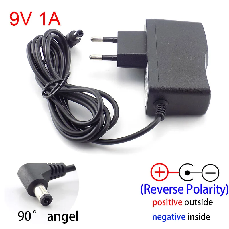 AC DC 9V 1A 1000ma Мощность адаптер питания ЕС штекер защита от обратной полярности
