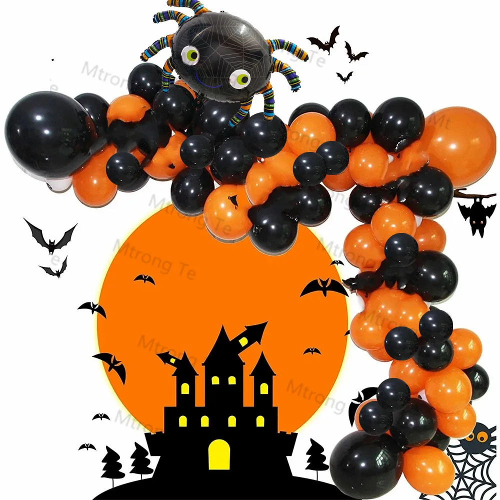 

Halloween Balloon Garland Arch Kit Halloween Balloons Garland DIY Spider Balloon Halloween Decoration Horror Party Decoration