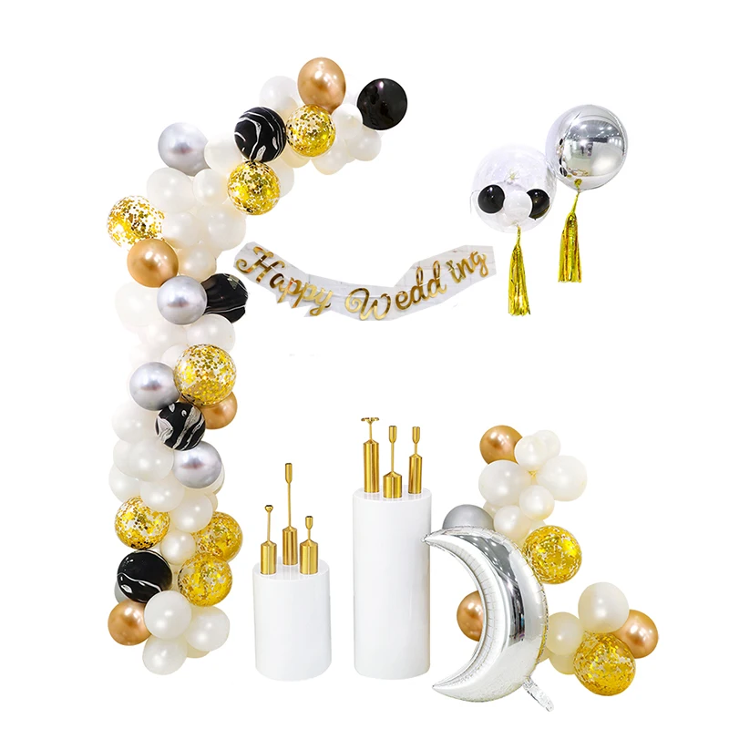 Набор воздушных шаров с аркой из белого серебра и латекса 104 шт.|Украшения своими