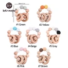 Деревянные бусины-прорезыватели, 7 шт.компл., из бука