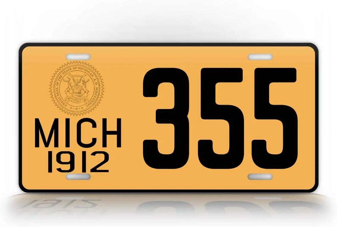 

SignsAndTagsOnline Personalized Antique Replica 1912 Michigan State License Plate Customized MI Auto Tag