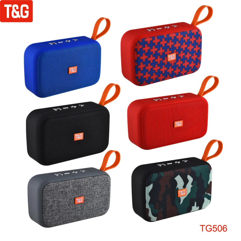 T & G-minialtavoz Bluetooth TG506, portátil, inalámbrico, de mano, de tela, estéreo, pequeño, Subwoofer, compatible con tarjeta TF, Radio FM
