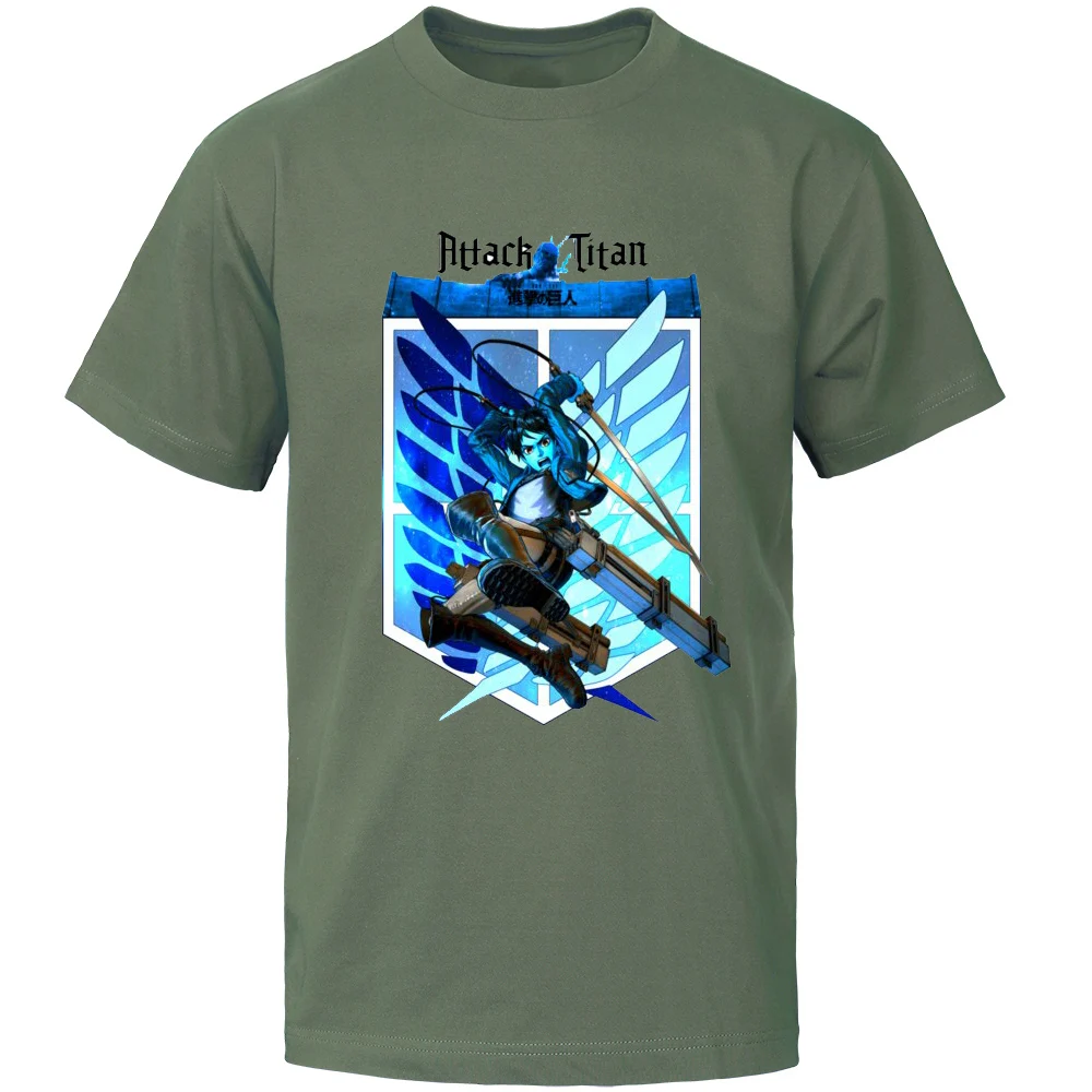 

Japane Anime Atta Titan T-shi Men Manga Shinki No Kyojin T-shi Sho Mouw Te Streetwr Around the Ne tops