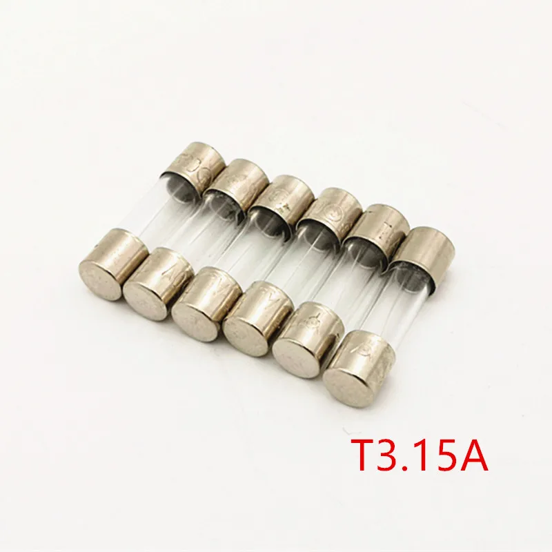 (100 шт./лот) T3.15A 250V 5x20 мм стеклянный трубчатый предохранитель с медленным выдувом