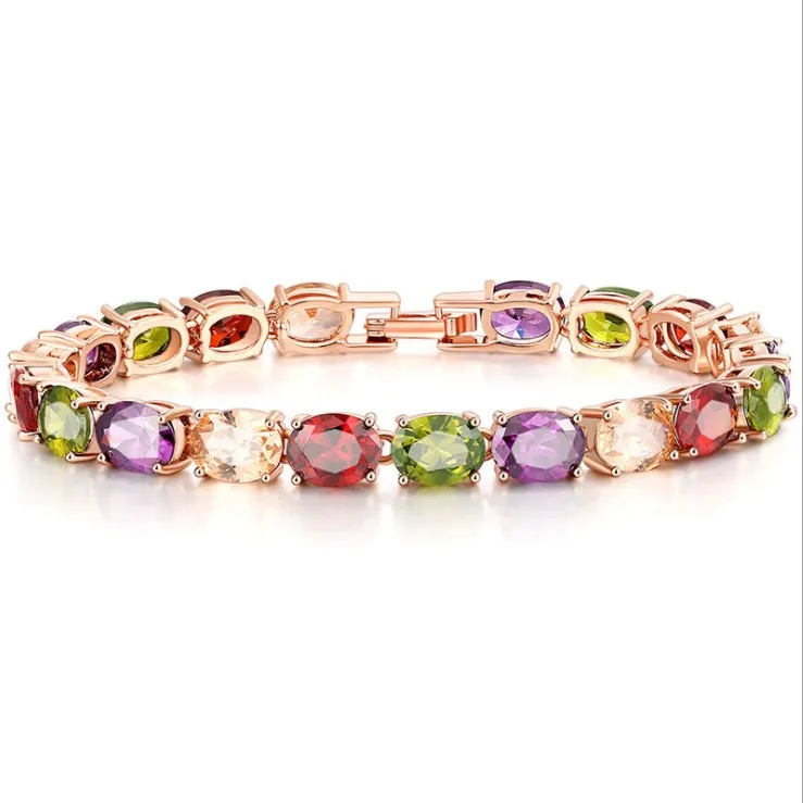 Высококачественный Женский браслет цвета розового золота с цирконом Мона Лизы